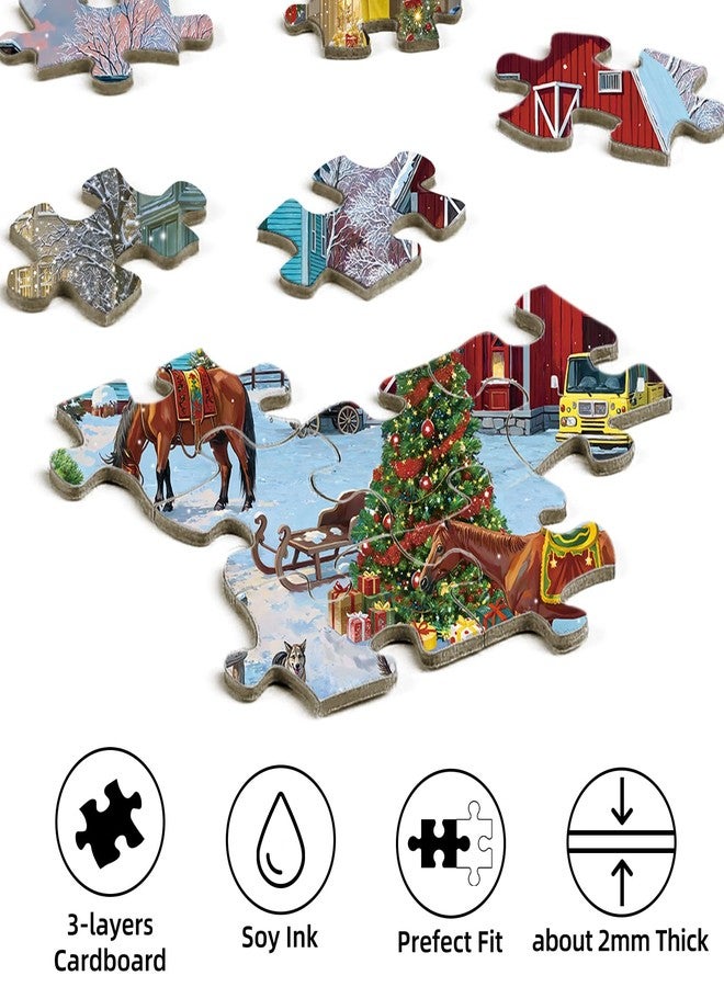 Libeder Christmas Puzzle for Adults 500 Pieces - Christmas Farm,Fun and Challenging Family Game Great Gift Idea Jigsaw Puzzle - Image 5
